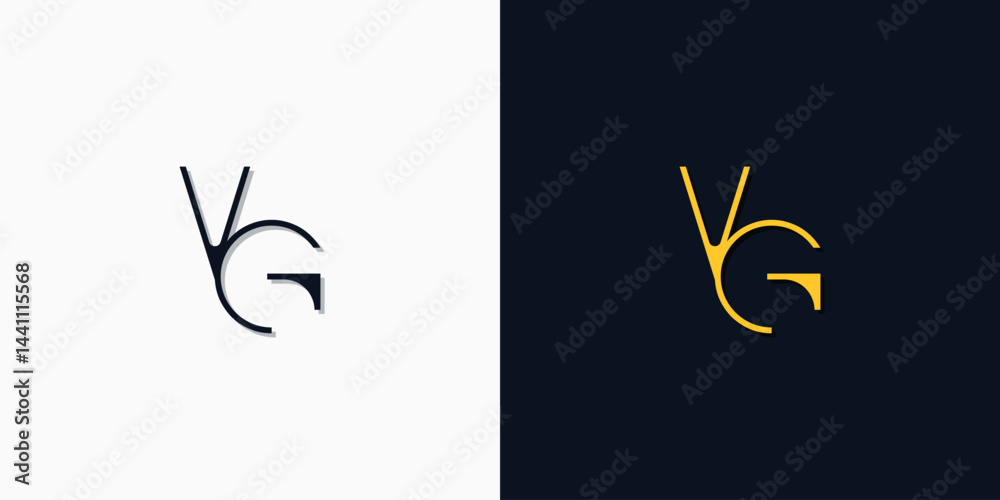 Minimalist abstract initial letters VG logo. Minimalist abstract initial letters VG logo.