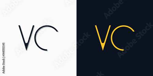 Minimalist abstract initial letters VC logo.