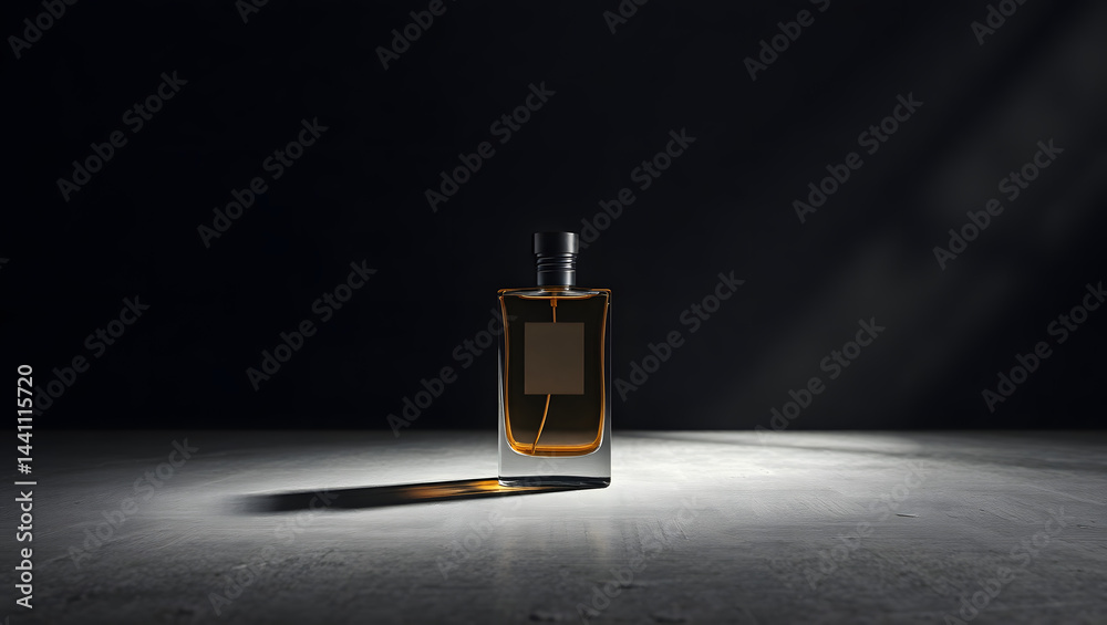 Luxury Perfume Bottle Mockup Elegant Amber Fragrance Design