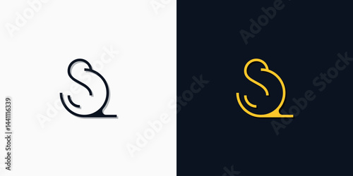 Minimalist abstract initial letters SQ logo.