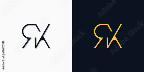 Minimalist abstract initial letters RX logo.