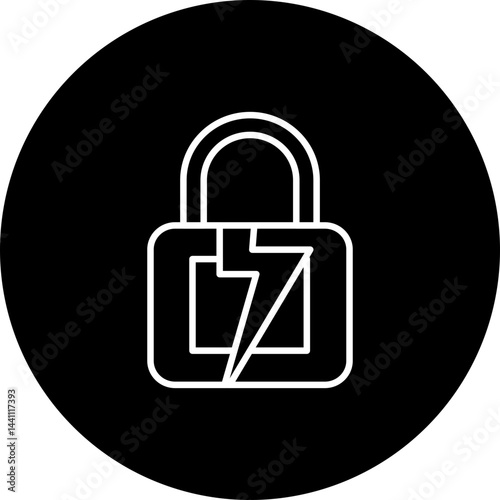 Broken Password  Black Circle  Icon Design