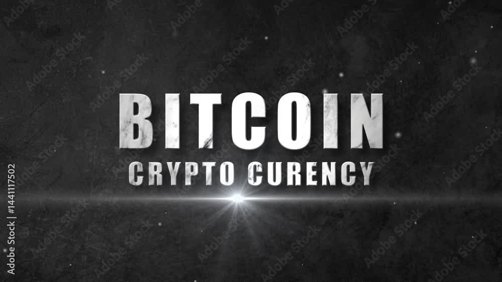 bitcoin crypto currency signed on the dark background