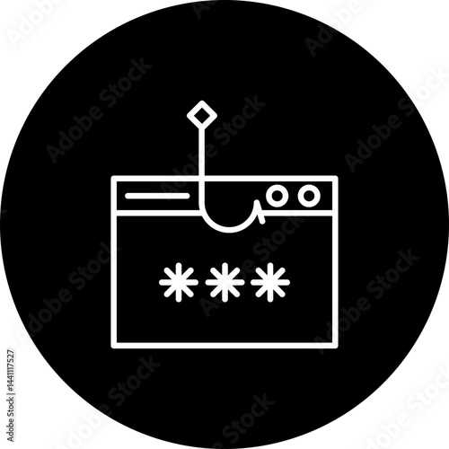 Phishing  Black Circle  Icon Design