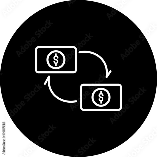 Money Laundering  Black Circle  Icon Design
