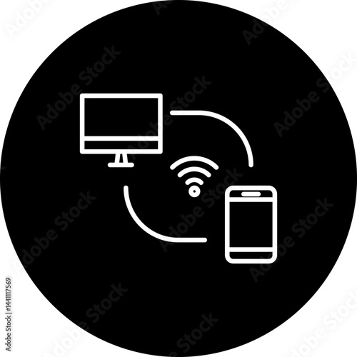 Remote Access  Black Circle  Icon Design