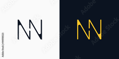 Minimalist abstract initial letters NN logo