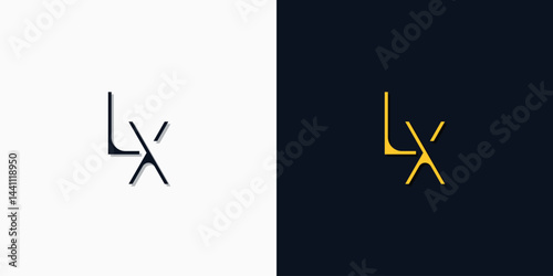 Minimalist abstract initial letters LX logo