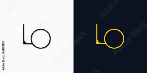 Minimalist abstract initial letters LO logo