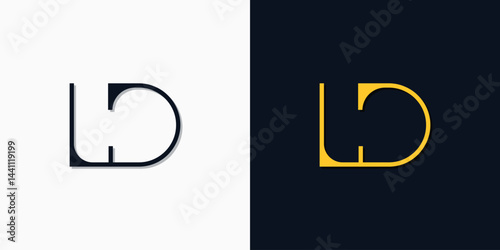 Wallpaper Mural Minimalist abstract initial letters LD logo Torontodigital.ca