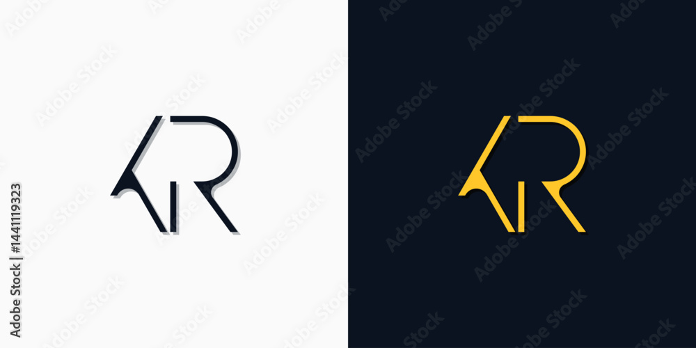 Minimalist abstract initial letters KR logo Minimalist abstract initial letters KR logo