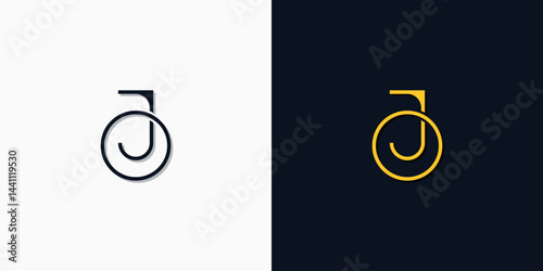 Minimalist abstract initial letters JO logo