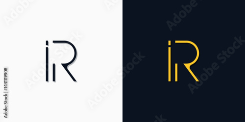 Minimalist abstract initial letters IR logo