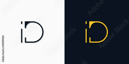 Minimalist abstract initial letters ID logo
