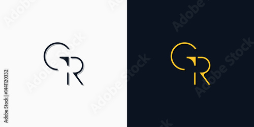 Minimalist abstract initial letters GR log