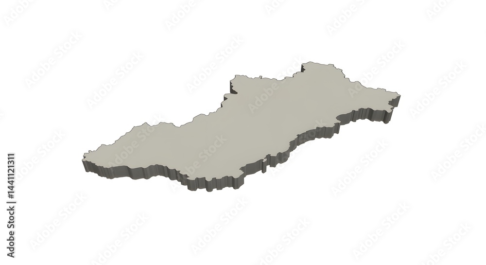 Fototapeta premium Outline of Grey Land Shape