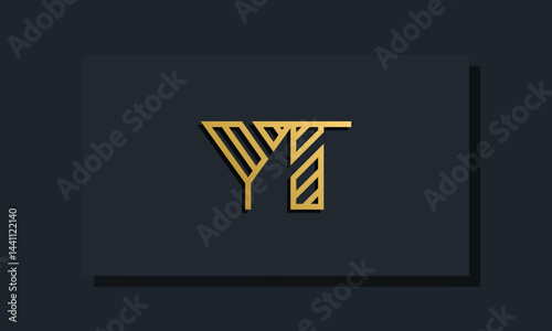 Elegant line art initial letter YT logo.