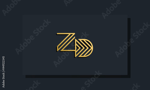 Elegant line art initial letter ZD logo.