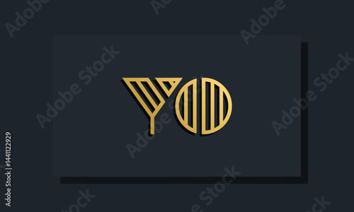 Elegant line art initial letter YO logo.