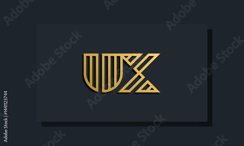 Elegant line art initial letter  UX  logo.