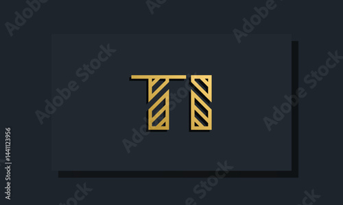 Elegant line art initial letter  TI  logo.