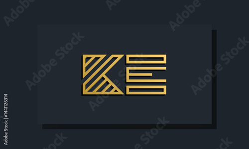 Elegant line art initial letter  KE  logo.