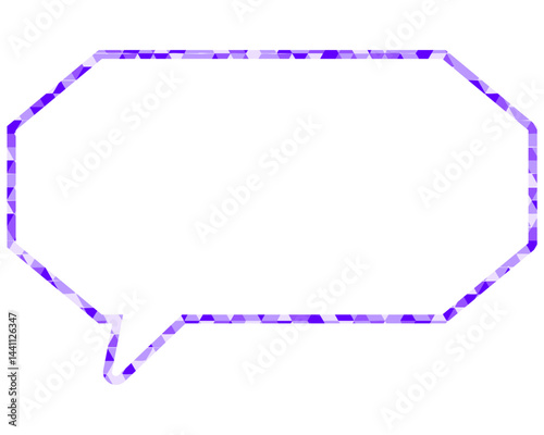 ステンドグラス風吹き出し　三角形模様　細長い八角形