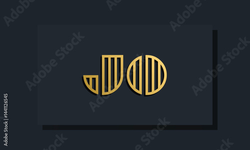 Elegant line art initial letter  JO  logo.