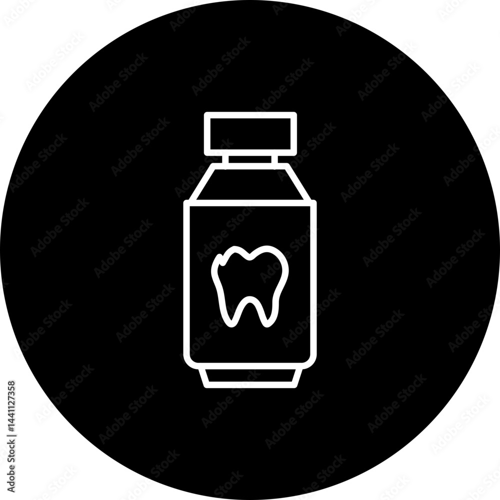 Mouthwash Vector Black Circle Icon Design Mouthwash Vector Black Circle Icon Design