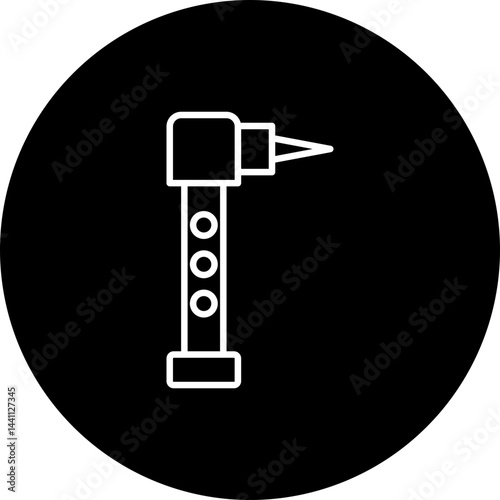 Dental Drill Vector Black Circle Icon Design