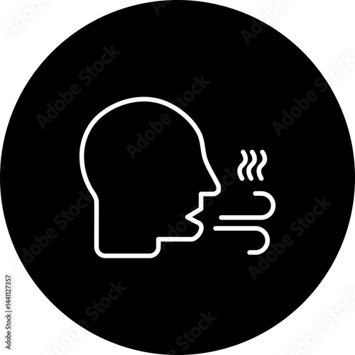 Bad Breath Vector Black Circle Icon Design