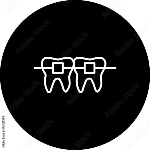 Braces Vector Black Circle Icon Design