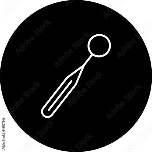 Mouth Mirror Vector Black Circle Icon Design
