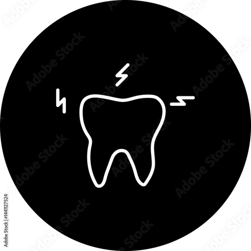 Toothache Vector Black Circle Icon Design