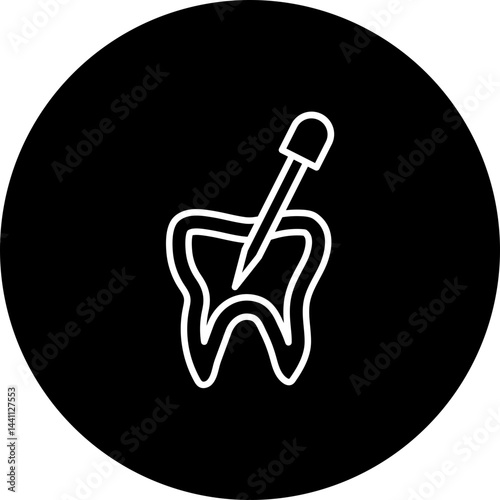 Root Canal Vector Black Circle Icon Design