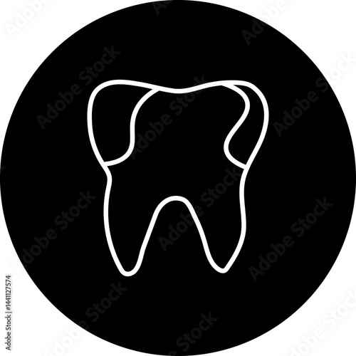 Cavity Vector Black Circle Icon Design