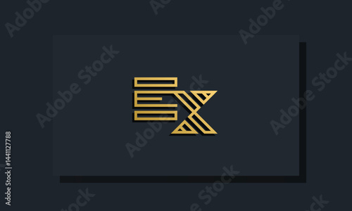 Elegant line art initial letter  EX  logo.