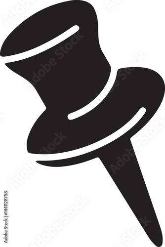 The illustration shows a pin used to attach paper to a board
