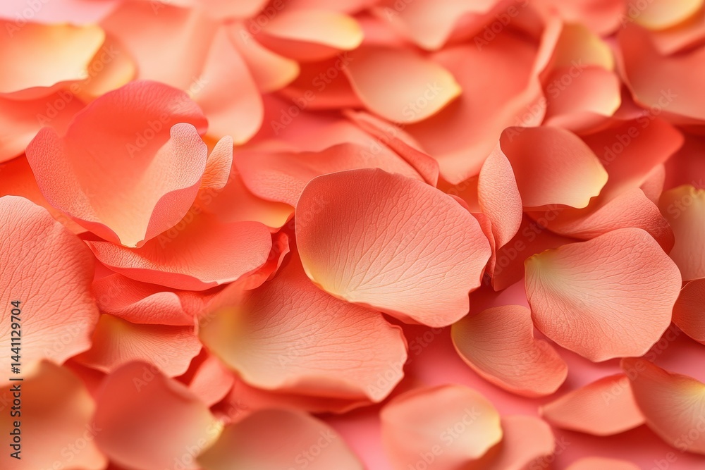 Fototapeta premium Delicate, peachy rose petals, close-up view.