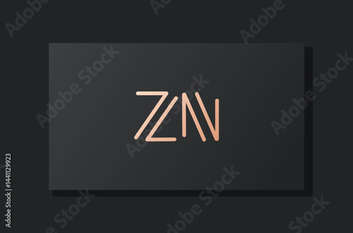 Abstract luxury initial letter ZN logo.