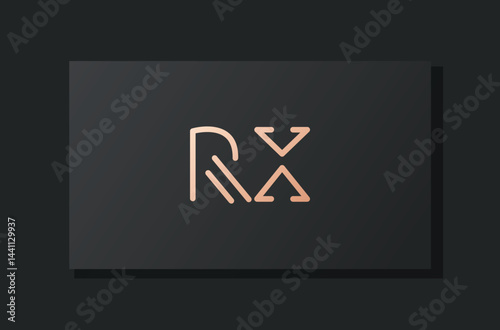 Abstract luxury initial letter RX logo.