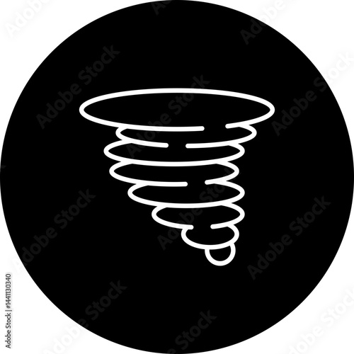Tornado  Vector Black Circle Icon Design