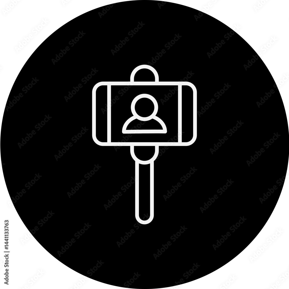 Vlogger Vector Black Circle Icon Design Vlogger Vector Black Circle Icon Design