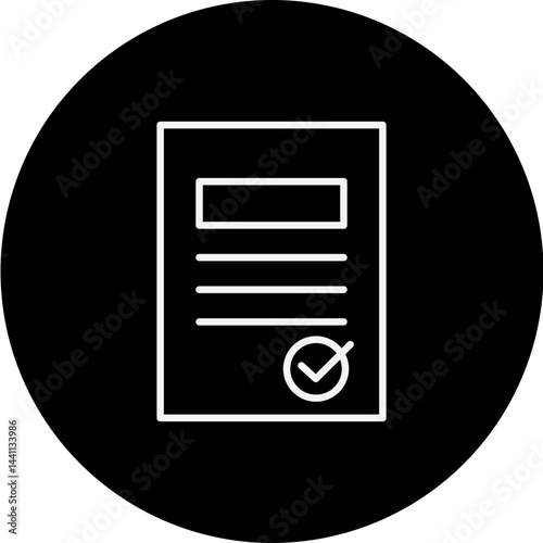 Approve Vector Black Circle Icon Design