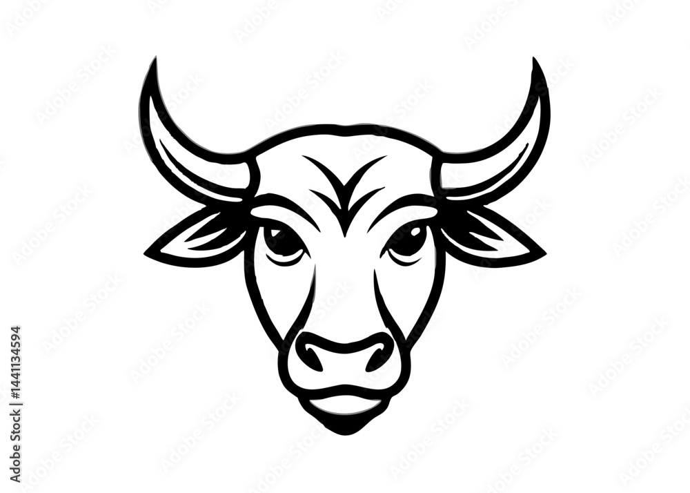 Fototapeta premium Bull Head Vector Art
