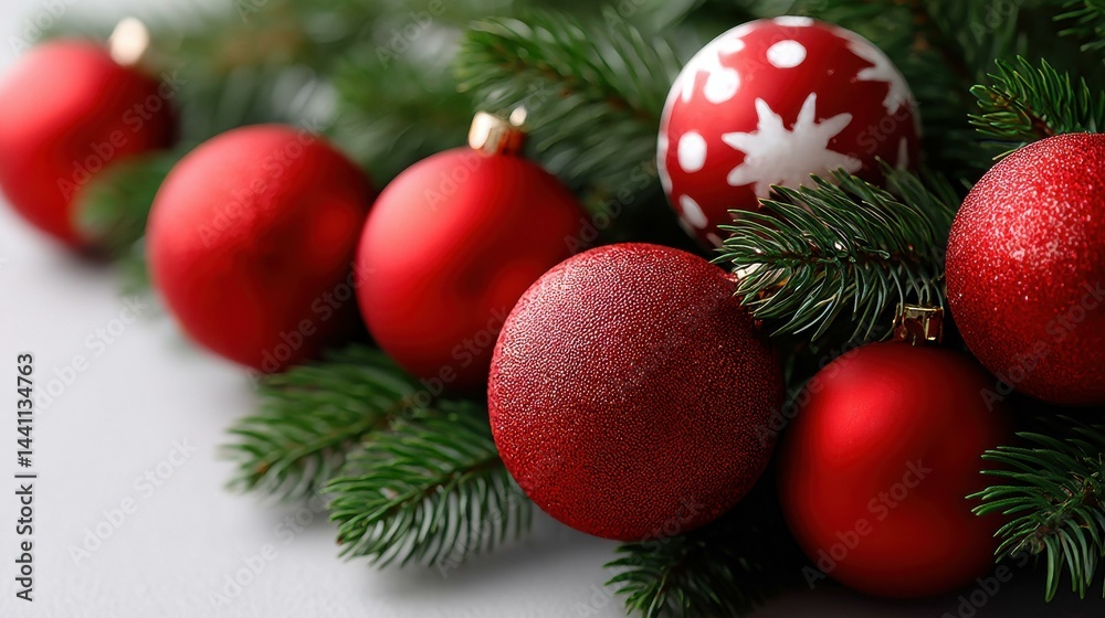 Festive Christmas branches adorned with beautiful decorations, perfect for adding cheer to your holiday designs.