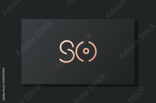 Abstract luxury initial letter SO logo.