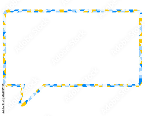 ステンドグラス風吹き出し　三角形模様　四角形
