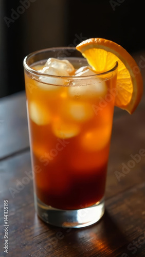 Obraz na płótnie iced iced coffee with lemon, vertically w salonie