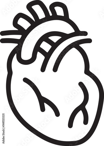 The illustration shows the human heart